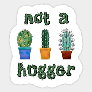 Not A Hugger Funny Cactus Gift Sticker